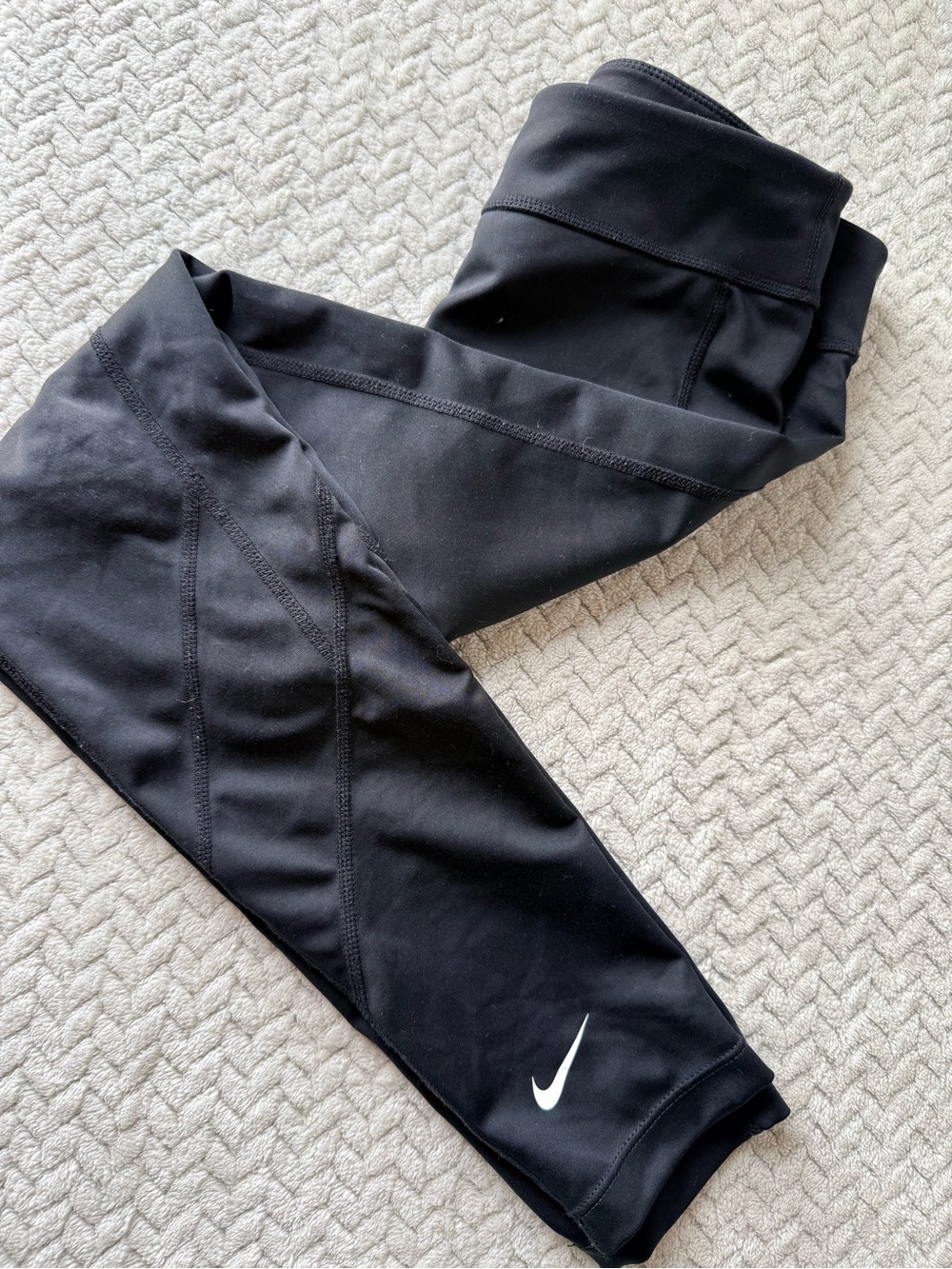 Nike Black Leggings with White Swoosh Logo